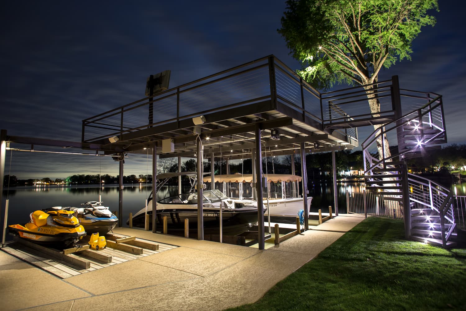 Illuminated boat dock